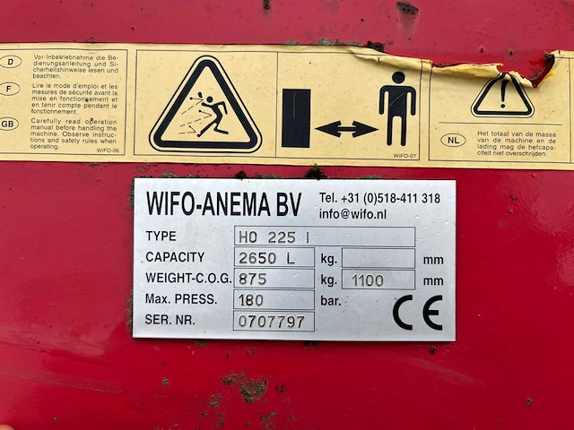 Wifo ho 225 l zif bulkbak hd op vorkenbord - afbeelding 9 van  17