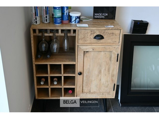Wijncabinetje in hout - afbeelding 1 van  1