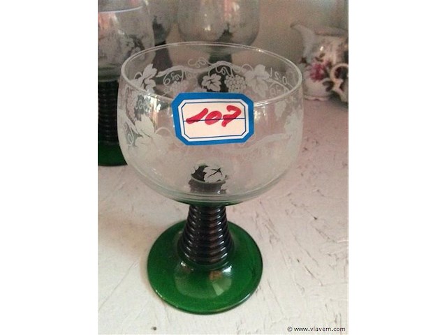 Wijnglazen ( groene voet ) - afbeelding 2 van  2