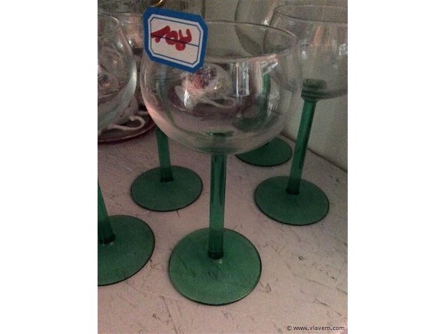 Wijnglazen ( groene voet ) - afbeelding 2 van  2