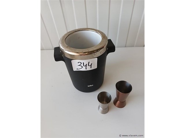 Wijnkoeler braun en maatbekers - afbeelding 3 van  3