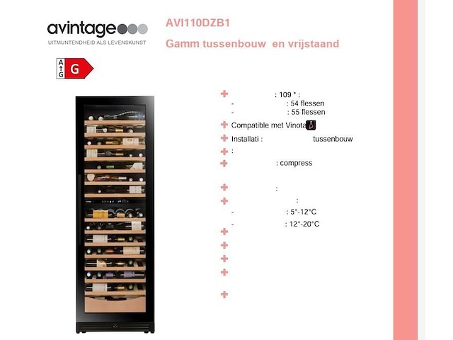 Wijnkoelkast avintage avi110dzb1 - afbeelding 6 van  7