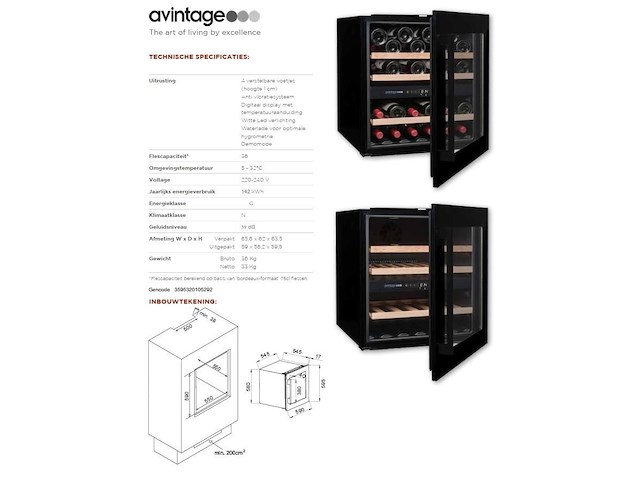 Wijnkoelkast avintage avi60cdza - afbeelding 7 van  7