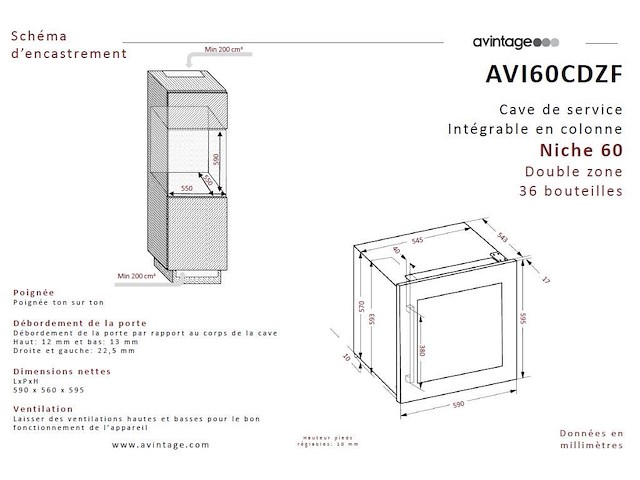 Wijnkoelkast avintage avi60cdzf - afbeelding 7 van  7