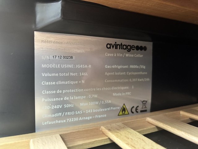 Wijnkoelkast avintage avu52sx - afbeelding 6 van  8