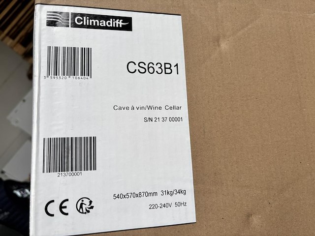 Wijnkoelkast climadiff cs63b1 - afbeelding 3 van  5
