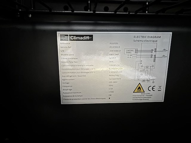 Wijnkoelkast climadiff - afbeelding 6 van  7