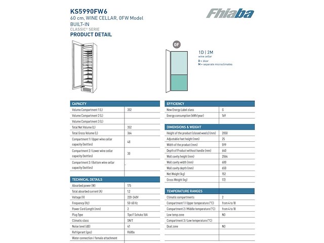 Wijnkoelkast fhiaba ks5990fw6 - afbeelding 3 van  11