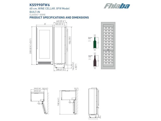 Wijnkoelkast fhiaba ks5990fw6 - afbeelding 10 van  11