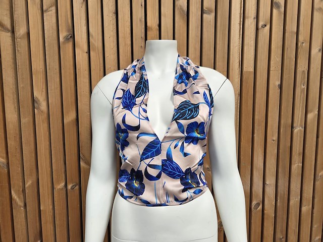 Wikkeltop cobalt flower maat m - afbeelding 1 van  5