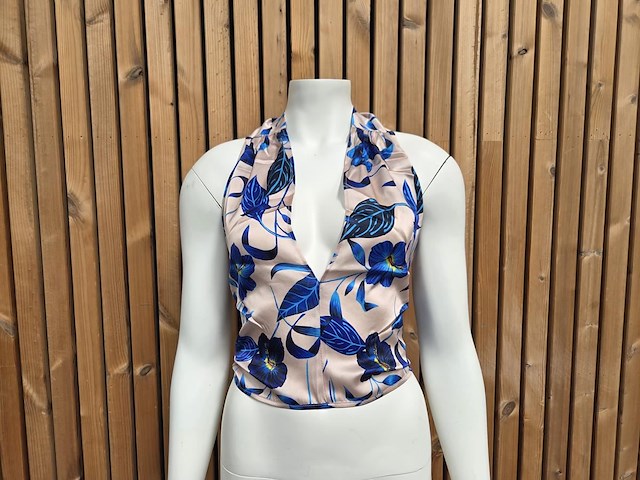 Wikkeltop cobalt flower maat s - afbeelding 1 van  5