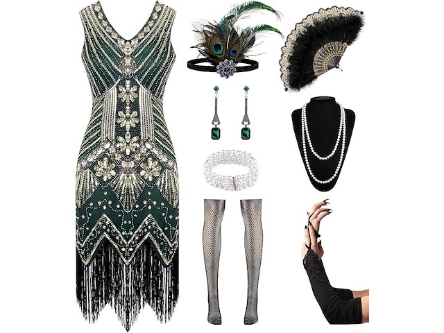 Wildparty jaren 20-jurk voor dames (m) - afbeelding 1 van  4