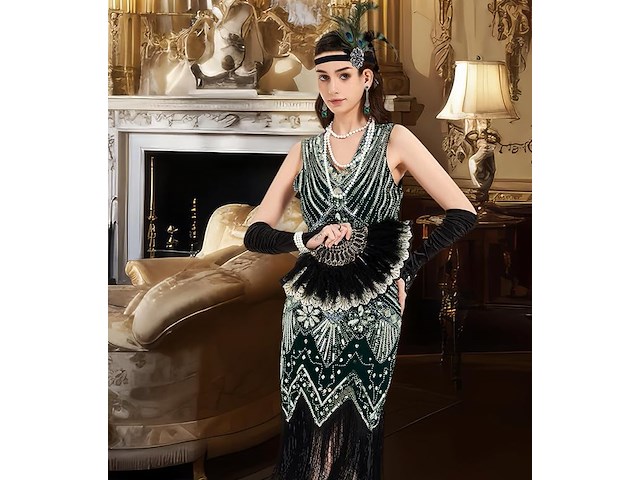 Wildparty jaren 20-jurk voor dames (xl) - afbeelding 4 van  4