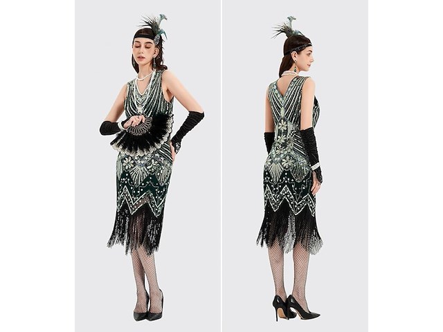 Wildparty jaren 20-jurk voor dames (xl) - afbeelding 2 van  4