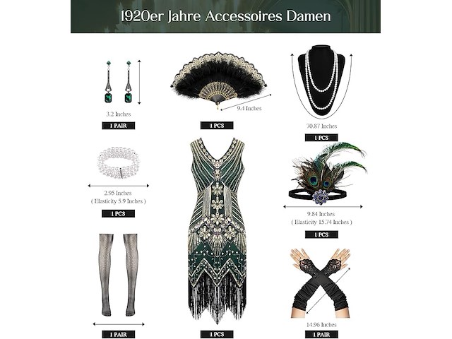 Wildparty jaren 20-jurk voor dames (xl) - afbeelding 3 van  4