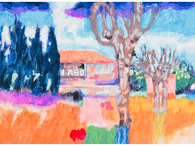 Willem brauck - landschap - kleurenzeefdruk - afbeelding 1 van  12