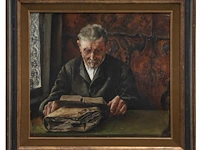 Willem geets (1838-1919), reading man near the window, oil on canvas 45 x 50 cm. (17.71 x 19.67 in.), frame: 60 x 66 cm. (23.62 x 25.98 in.) - afbeelding 2 van  4