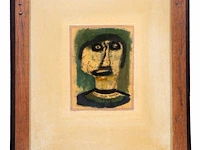 Willem van hecke (1893-1976), portrait, 1956, mixed media 29 x 25 cm. (11.41 x 9.83 in.), frame: 36 x 32 cm. (14.16 x 12.59 in.) - afbeelding 2 van  4