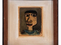 Willem van hecke (1893-1976), portrait, 1956, mixed media 31.5 x 28 cm. (12.40 x 11.01 in.), frame: 38.5 x 34.5 cm. (15.16 x 13.58 in.) - afbeelding 2 van  4