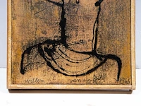 Willem van hecke (1893-1976), portrait, 1965, mixed media 28.5 x 23 cm. (11.22 x 9.06 in.), frame: 30 x 24.5 cm. (11.81 x 9.65 in.) - afbeelding 4 van  4