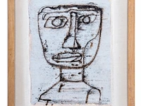 Willem van hecke (1893-1976), portrait, 1966, mixed media 50 x 40 cm. (19.67 x 15 3/4 in.), frame: 53 x 43 cm. (20.87 x 16.92 in.) - afbeelding 2 van  5