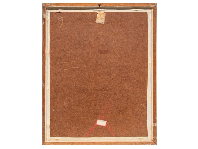 Willem van hecke (1893-1976), portrait, 1966, mixed media 50 x 40 cm. (19.67 x 15 3/4 in.), frame: 53 x 43 cm. (20.87 x 16.92 in.) - afbeelding 3 van  5