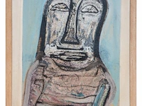 Willem van hecke (1893-1976), portrait, 1968, mixed media 75 x 59 cm. (29.53 x 23.23 in.), frame: 80 x 63 cm. (31 1/2 x 24.80 in.) - afbeelding 2 van  5