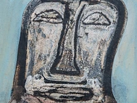 Willem van hecke (1893-1976), portrait, 1968, mixed media 75 x 59 cm. (29.53 x 23.23 in.), frame: 80 x 63 cm. (31 1/2 x 24.80 in.) - afbeelding 5 van  5