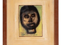 Willem van hecke (1893-1976), portrait, mixed media 36 x 30.5 cm. (14.16 x 12.00 in.), frame: 39 x 33.5 cm. (15.34 x 13.18 in.) - afbeelding 2 van  5