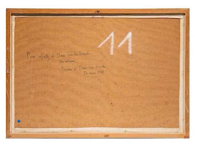 Willem van hecke (1893-1976), untitled, 1952, mixed media 40 x 58 cm. (15 3/4 x 22.82 in.), frame: 43.5 x 61.5 cm. (17.12 x 24.21 in.) - afbeelding 3 van  7
