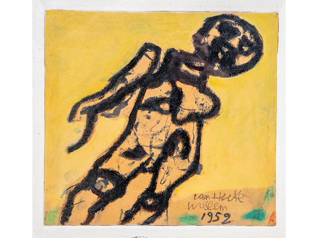 Willem van hecke (1893-1976), untitled, 1952, mixed media 40 x 58 cm. (15 3/4 x 22.82 in.), frame: 43.5 x 61.5 cm. (17.12 x 24.21 in.) - afbeelding 4 van  7