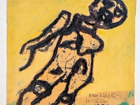 Willem van hecke (1893-1976), untitled, 1952, mixed media 40 x 58 cm. (15 3/4 x 22.82 in.), frame: 43.5 x 61.5 cm. (17.12 x 24.21 in.) - afbeelding 4 van  7