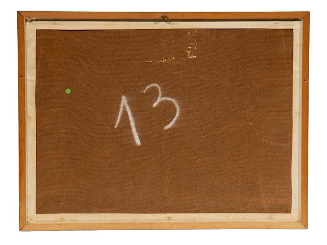 Willem van hecke (1893-1976), untitled, 1954, mixed media collage 38 x 50 cm. (14.96 x 19.67 in.), frame: 40 x 52 cm. (15 3/4 x 20.46 in.) - afbeelding 3 van  5