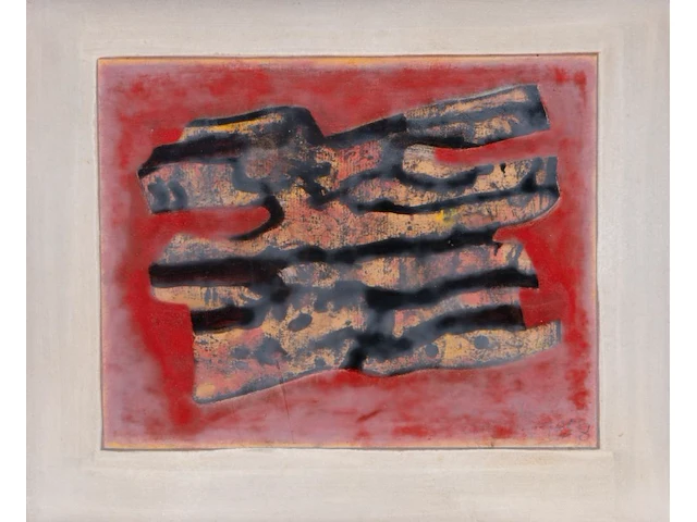Willem van hecke (1893-1976), untitled, 1958, mixed media 37.5 x 44.5 cm. (14.75 x 17.51 in.), frame: 40.5 x 48 cm. (15.93 x 18.89 in.) - afbeelding 1 van  5