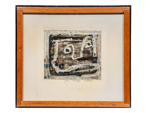 Willem van hecke (1893-1976), untitled, 1960, mixed media 34 x 39.5 cm. (13.39 x 15.55 in.), frame: 40 x 45 cm. (15 3/4 x 17.71 in.) - afbeelding 2 van  5