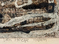 Willem van hecke (1893-1976), untitled, 1960, mixed media 34 x 39.5 cm. (13.39 x 15.55 in.), frame: 40 x 45 cm. (15 3/4 x 17.71 in.) - afbeelding 5 van  5
