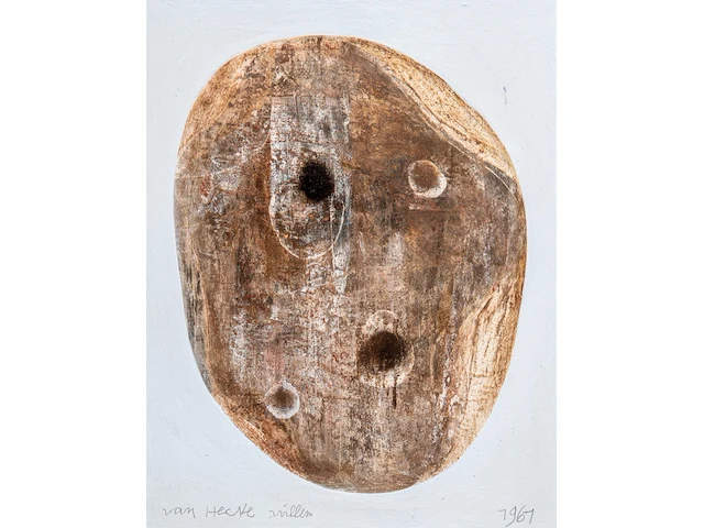 Willem van hecke (1893-1976), untitled, 1961, mixed media 45 x 37.5 cm. (17.71 x 14.75 in.), frame: 48 x 40.5 cm. (18.89 x 15.93 in.) - afbeelding 1 van  5