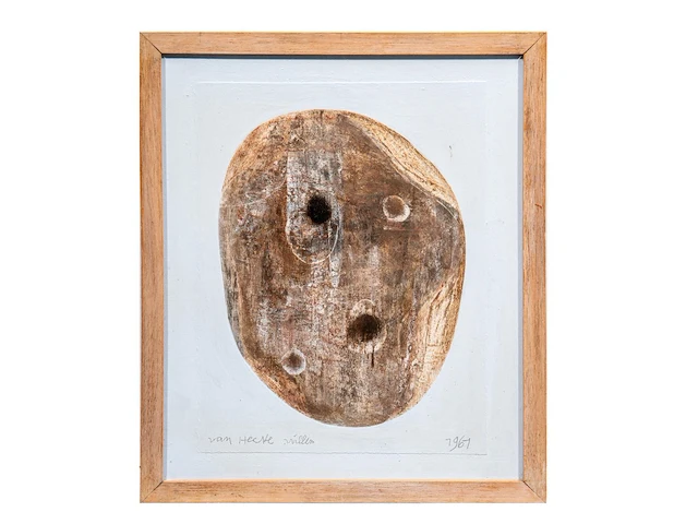 Willem van hecke (1893-1976), untitled, 1961, mixed media 45 x 37.5 cm. (17.71 x 14.75 in.), frame: 48 x 40.5 cm. (18.89 x 15.93 in.) - afbeelding 2 van  5