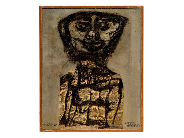 Willem van hecke (1893-1976), untitled, 1964, mixed media 36.5 x 30 cm. (14.36 x 11.81 in.), frame: 31 x 38.5 cm. (12.19 x 15.16 in.) - afbeelding 2 van  6