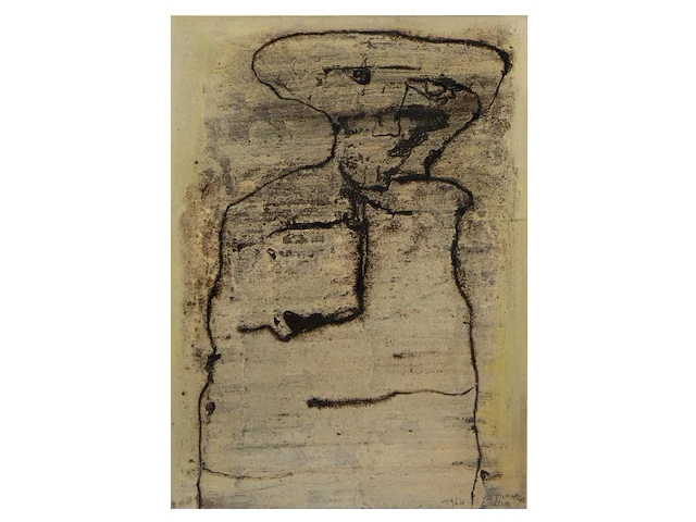 Willem van hecke (1893-1976), untitled, 1964, mixed media 64 x 46 cm. (25.19 x 18.10 in.), frame: 82 x 65 cm. (32.28 x 25.58 in.) - afbeelding 1 van  5