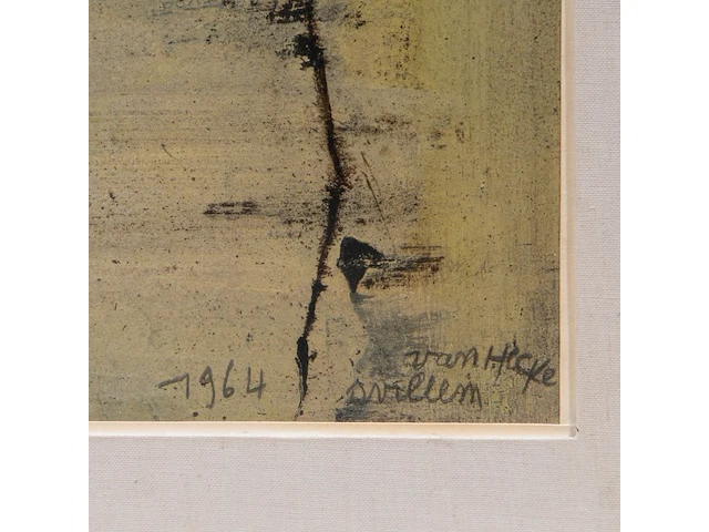 Willem van hecke (1893-1976), untitled, 1964, mixed media 64 x 46 cm. (25.19 x 18.10 in.), frame: 82 x 65 cm. (32.28 x 25.58 in.) - afbeelding 4 van  5
