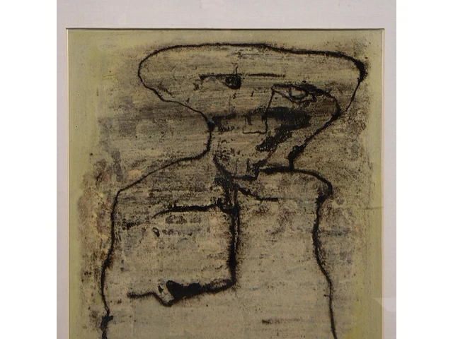 Willem van hecke (1893-1976), untitled, 1964, mixed media 64 x 46 cm. (25.19 x 18.10 in.), frame: 82 x 65 cm. (32.28 x 25.58 in.) - afbeelding 5 van  5