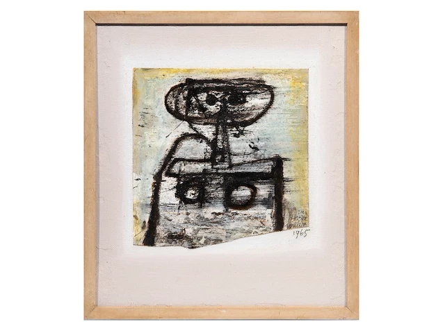 Willem van hecke (1893-1976), untitled, 1965, mixed media 46 x 40.5 cm. (18.10 x 15.93 in.), frame: 48 x 45 cm. (18.89 x 17.71 in.) - afbeelding 2 van  5
