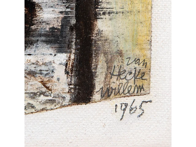 Willem van hecke (1893-1976), untitled, 1965, mixed media 46 x 40.5 cm. (18.10 x 15.93 in.), frame: 48 x 45 cm. (18.89 x 17.71 in.) - afbeelding 4 van  5