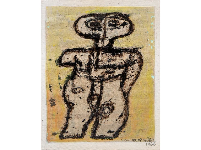Willem van hecke (1893-1976), untitled, 1966, mixed media 45 x 40 cm. (17.71 x 15 3/4 in.), frame: 49 x 43.5 cm. (19.28 x 17.12 in.) - afbeelding 1 van  4