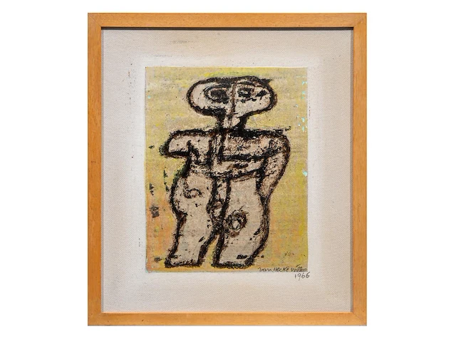 Willem van hecke (1893-1976), untitled, 1966, mixed media 45 x 40 cm. (17.71 x 15 3/4 in.), frame: 49 x 43.5 cm. (19.28 x 17.12 in.) - afbeelding 2 van  4
