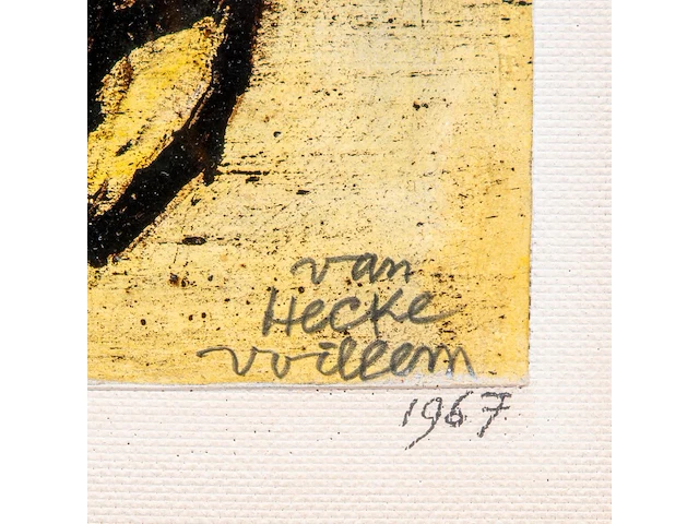 Willem van hecke (1893-1976), untitled, 1967, mixed media 47 x 38.5 cm. (18 1/2 x 15.16 in.), frame: 50.5 x 42 cm. (19.87 x 16.53 in.) - afbeelding 4 van  4