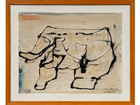 Willem van hecke (1893-1976), untitled, 1973, mixed media 40 x 50 cm. (15 3/4 x 19.67 in.), frame: 43 x 53 cm. (16.92 x 20.87 in.) - afbeelding 2 van  5