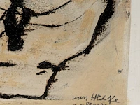 Willem van hecke (1893-1976), untitled, 1973, mixed media 40 x 50 cm. (15 3/4 x 19.67 in.), frame: 43 x 53 cm. (16.92 x 20.87 in.) - afbeelding 4 van  5