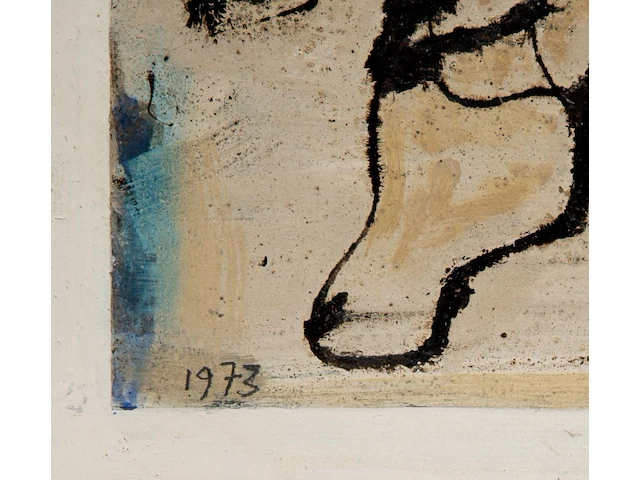 Willem van hecke (1893-1976), untitled, 1973, mixed media 40 x 50 cm. (15 3/4 x 19.67 in.), frame: 43 x 53 cm. (16.92 x 20.87 in.) - afbeelding 5 van  5
